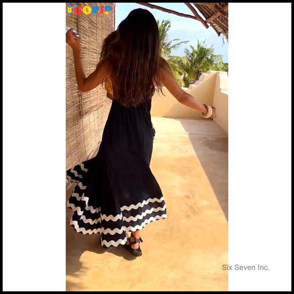 Summer Casual Maxi Dress Spaghetti Strap Smocked Back Floral Print - Picture 6 of 6